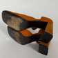 Prada Strapped Orange Mary Jane Tweed Heels FW 1999 - 39 IT/39,5 EU