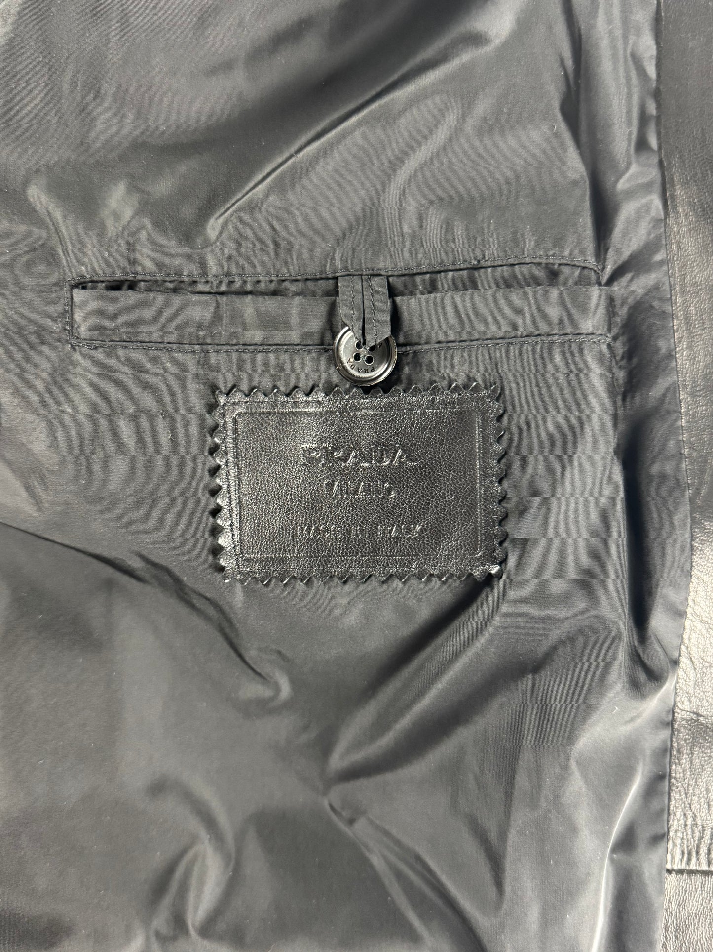 Prada Black Pure Soft Thick Leather Long Coat FW 1998 - L
