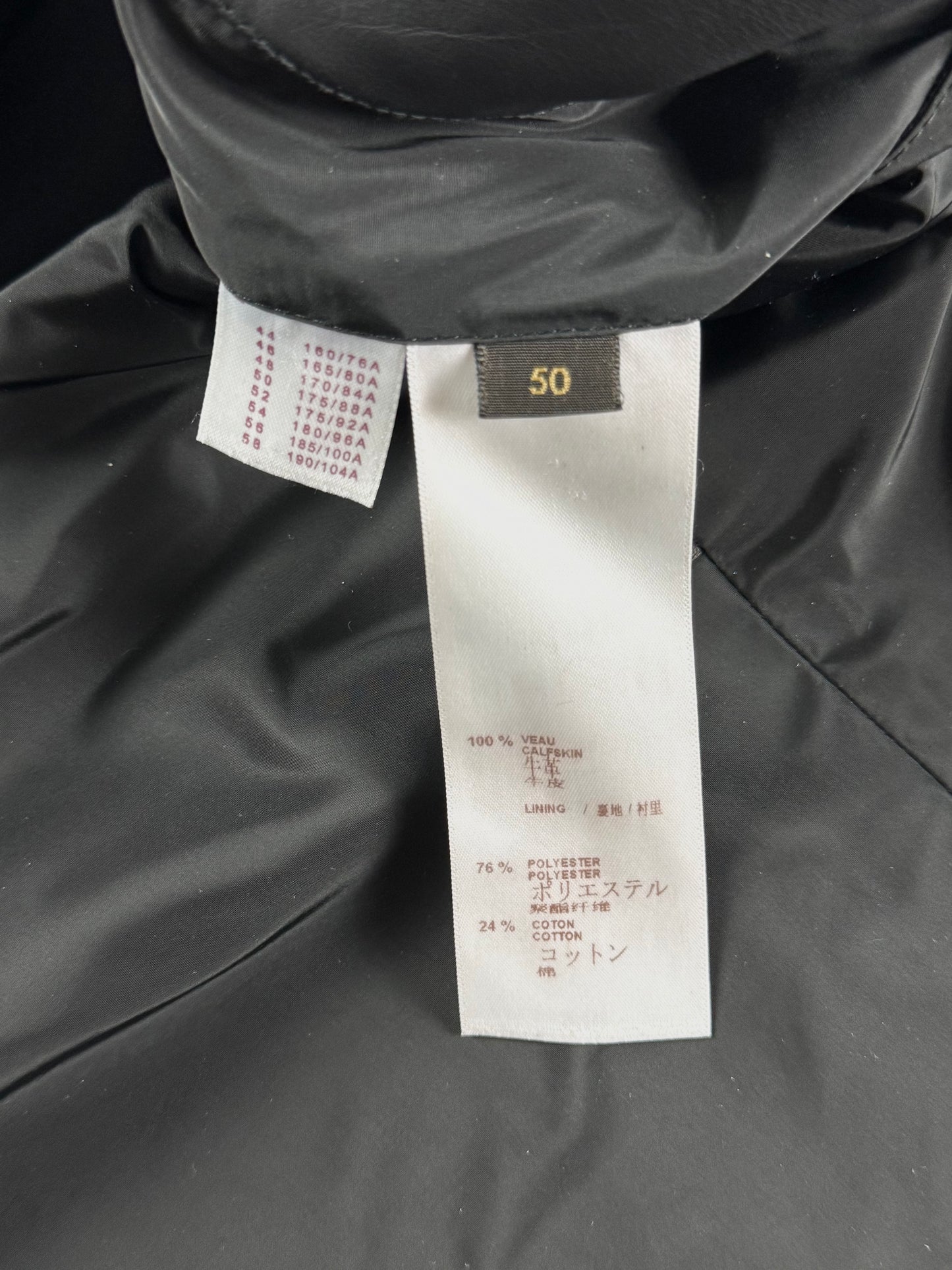 Louis Vuitton V Logo Patch Leather Drawstring Hood Jacket SS 2015 - M