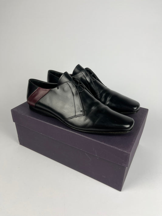 Prada Black Leather Derby SS 2000 - 44 EU