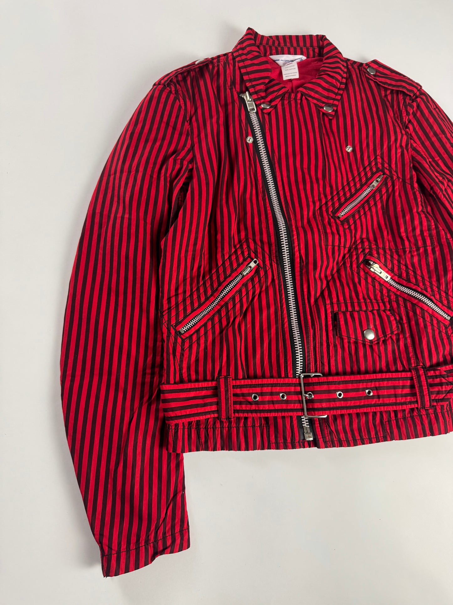 Comme Des Garçons Shirt Red Stripes Rider Jacket SS 2022 - M