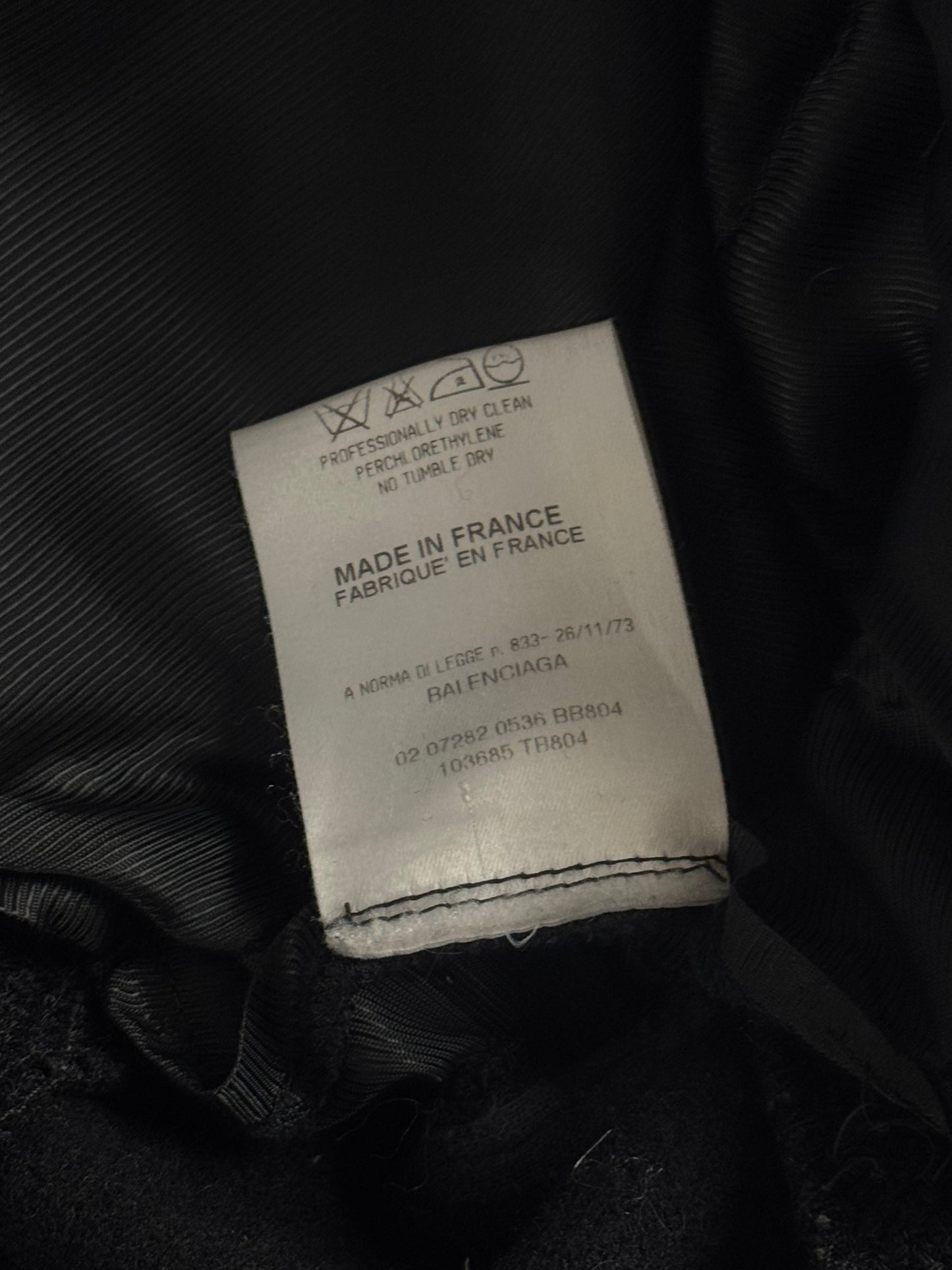 Balenciaga Dark Leather Sleeves Peplum Black Jacket FW 2002 - S