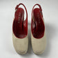 Prada Linen Inside Red Heels SS 1999 - 38 IT/39 EU