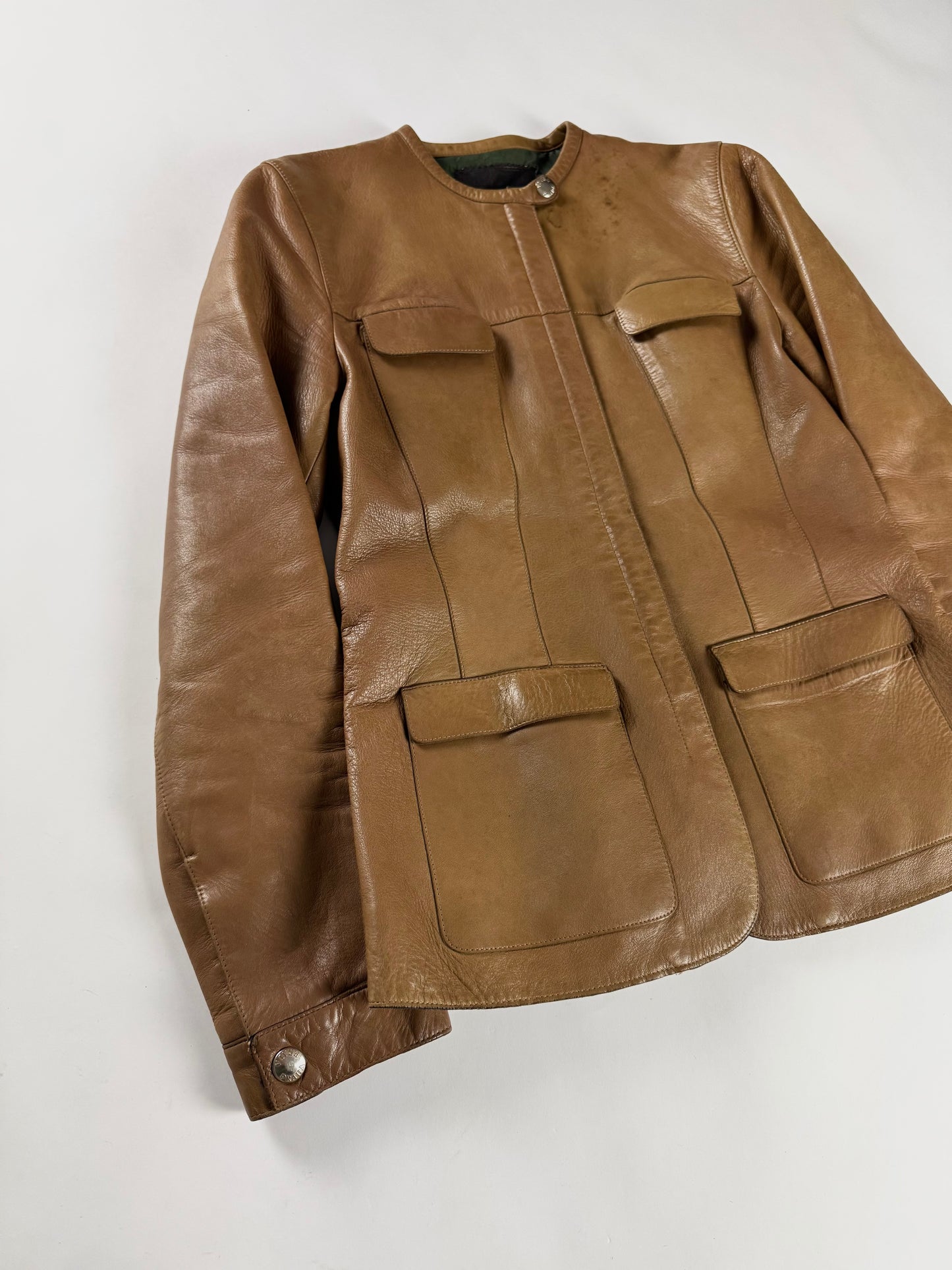 Prada Camel Cuffed Collar Leather Jacket FW 1999 - S