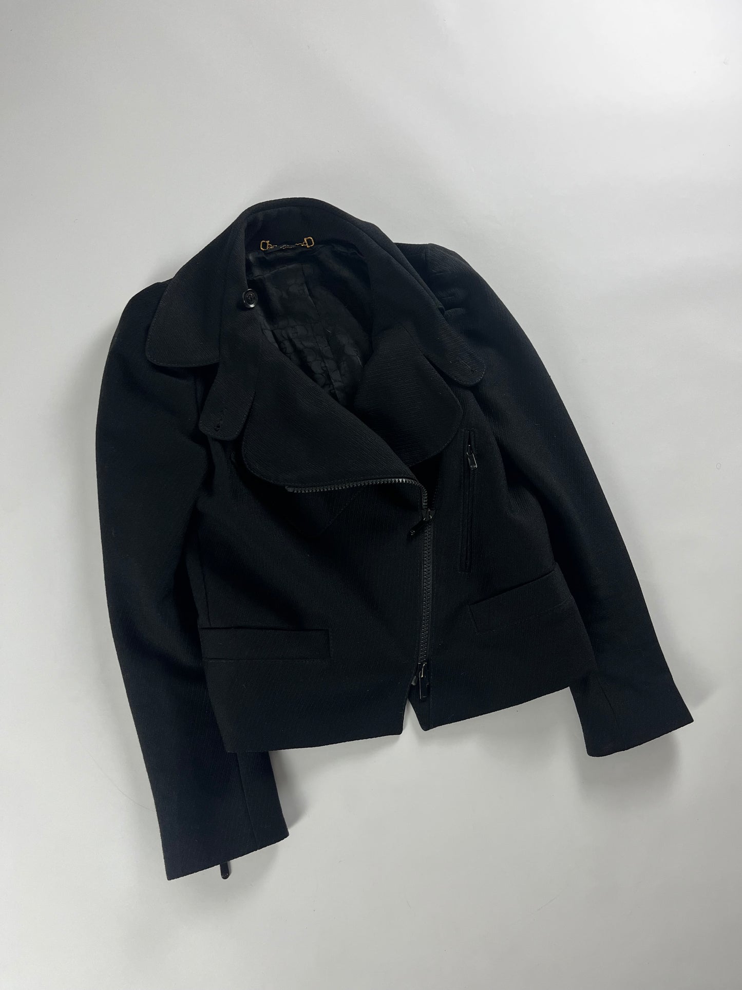 Gucci Black Premium Wool Asymmetrical Jacket FW 2007 - S