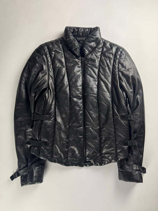 Gucci Tom Ford Bondage Padded Leather Jacket FW 1999 - S