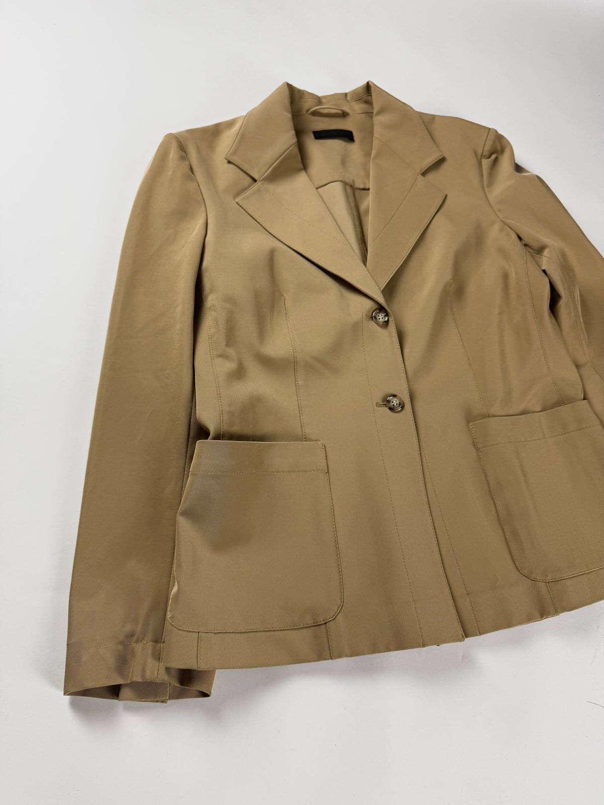 Prada Camel Minimalist Tailored Blazer 1990s - S