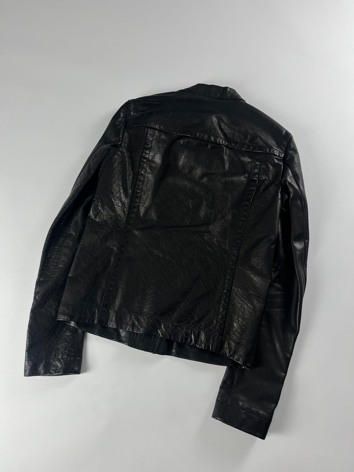 Rick Owens New Intarsia Sample Lamb Leather Jacket FW 2014 - M