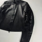 Gucci Tom Ford Pure Dark Soft Leather Padded Shoulder Biker Jacket SS 1999 - M