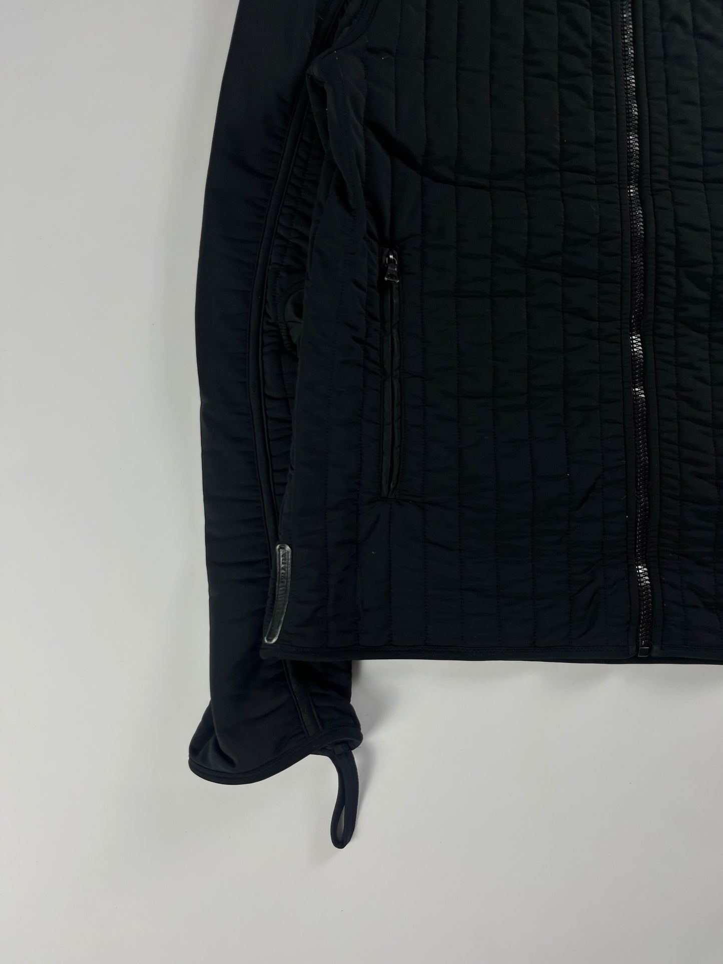 Prada Linea Rossa Black Straight Quilted Nylon Zipper Jacket FW 2001 - M