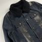 Prada Denim Leather Sheep Fur  Trucker Jacket FW 2006 - L