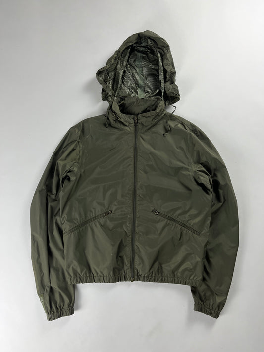 Prada Khaki Nylon Convertible Hood Utility Jacket SS 2010 - M
