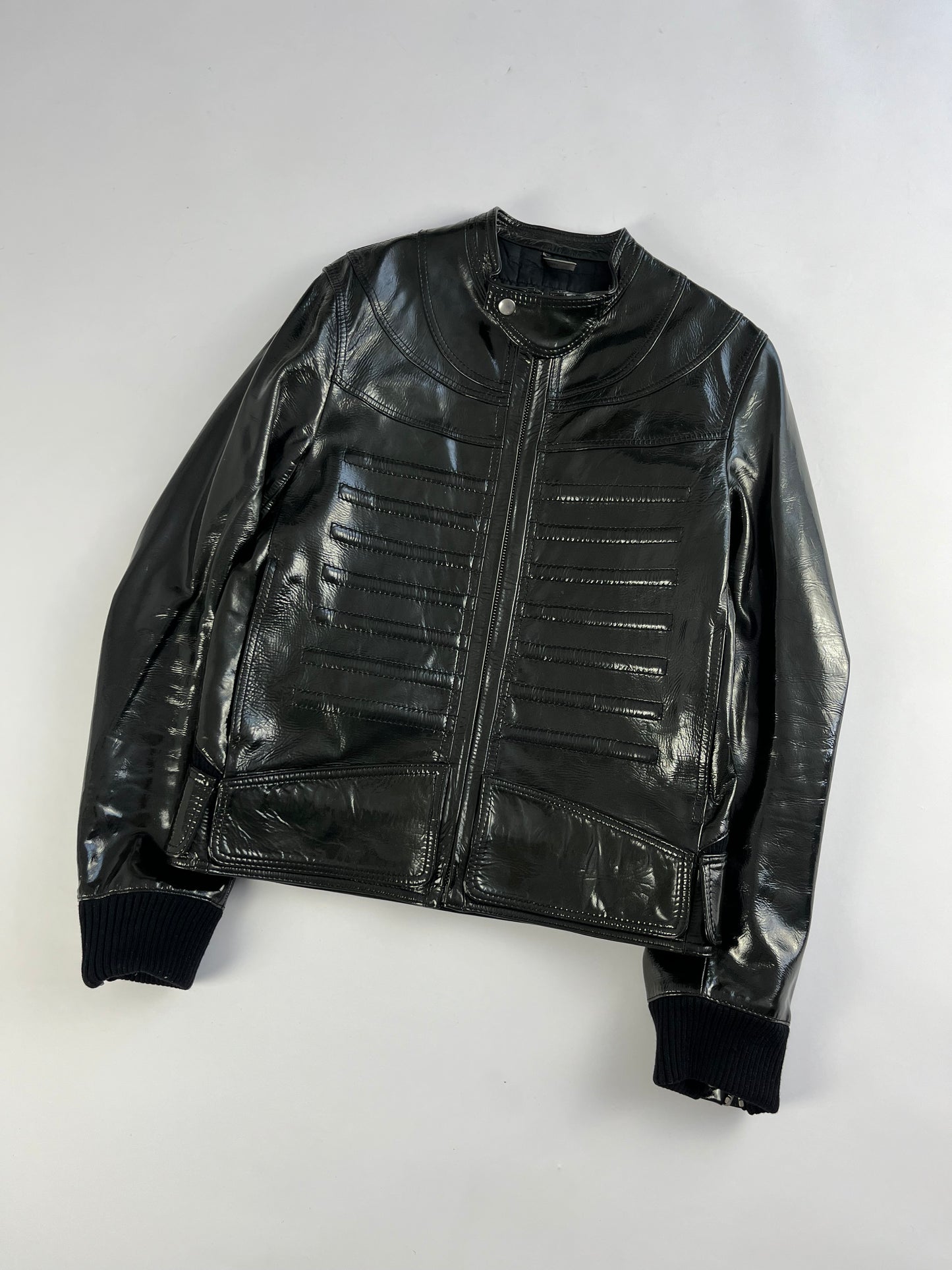 Dior Homme Napoleon Military Bright Dark Leather Jacket FW 2008 - M