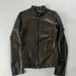 Prada Brown Leather Biker Jacket 2000s - XS