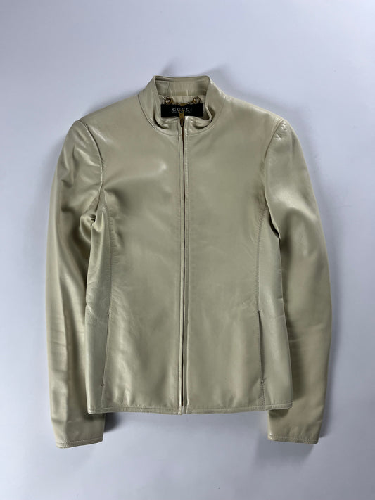 Gucci Cream Leather Jacket - XS