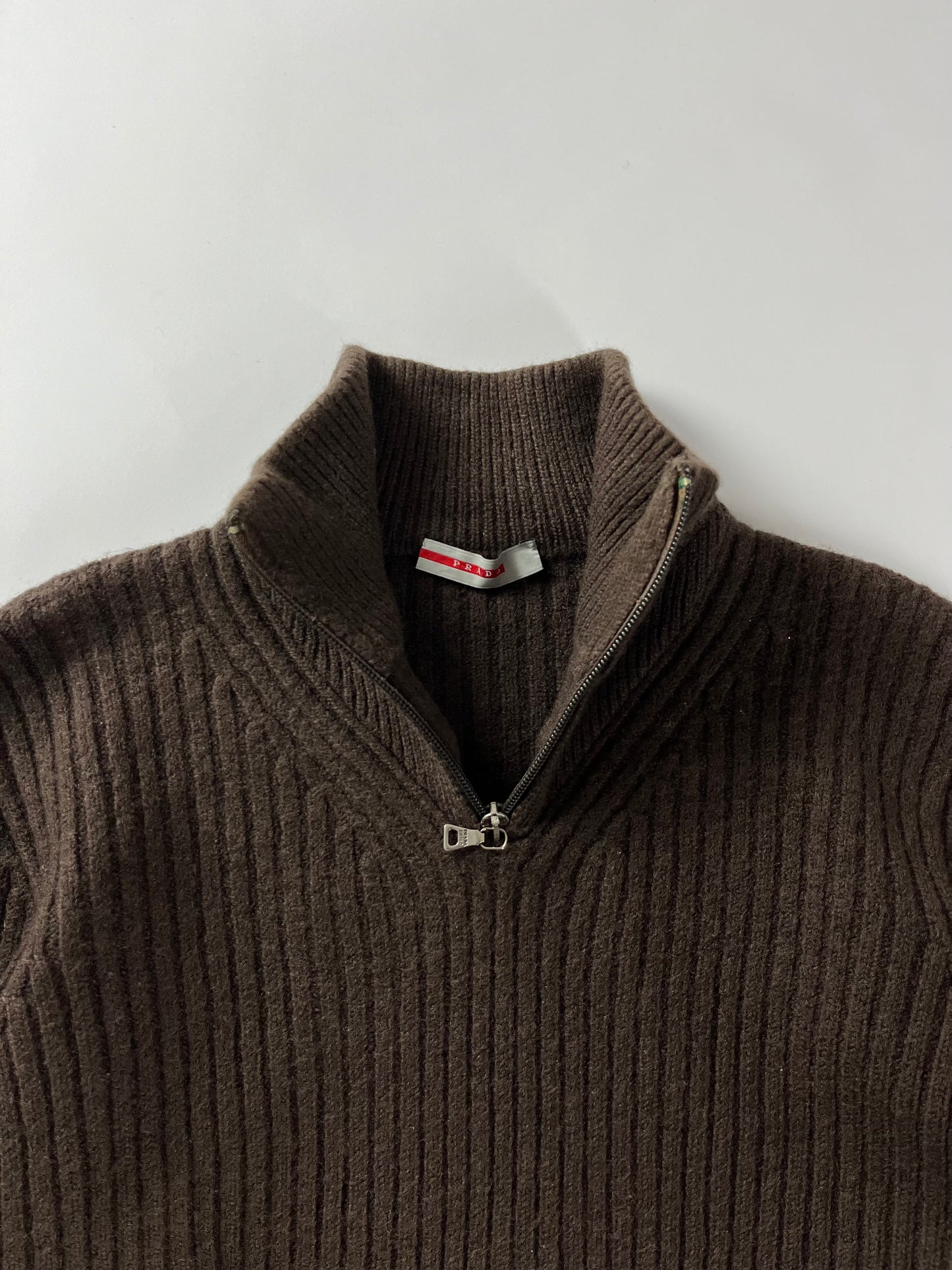 Prada Linea Rossa Brown Corduroy Turtleneck Sweater FW 1999 - S