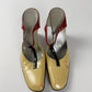 Prada Patent Beige Red Many Jane Wedges Heel Pumps FW 1998 - 40 IT/40,5 EU