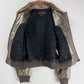 Louis Vuitton Metallic Bronze Leather Fur Collar Gold Hardware Ribbed Trim Bomber Jacket FW 2008 - S