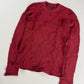 Louis Vuitton Dentelle Burgundy Red Distressed Lace Knit Crewneck Sweater FW 2016 - S
