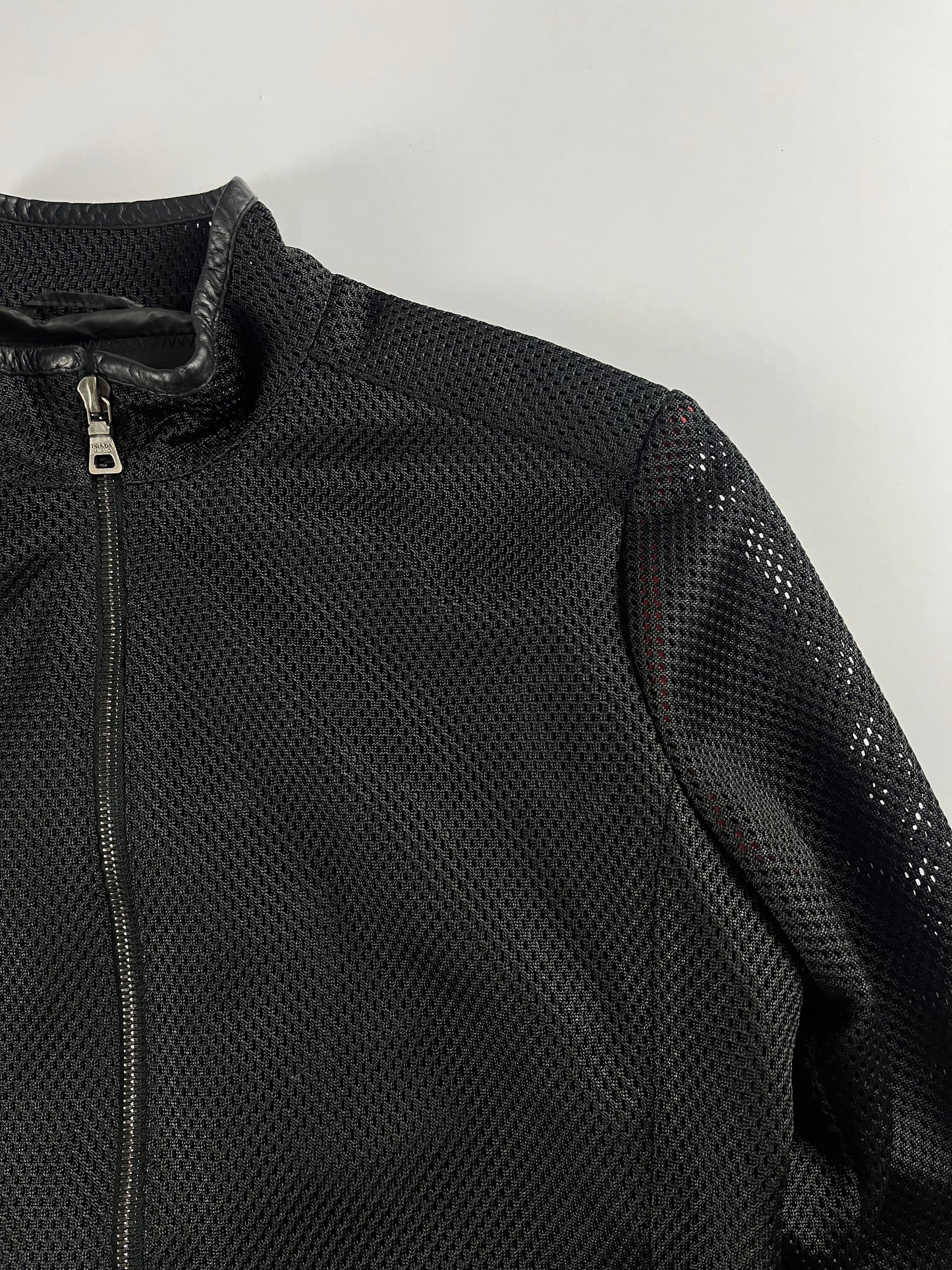 Prada Mesh Leather Elbows Jacket SS 2000 - S