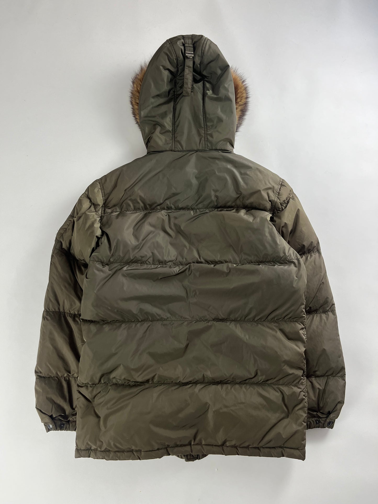 Prada Ski Fur Hooded Puffer Long Down Jacket - M