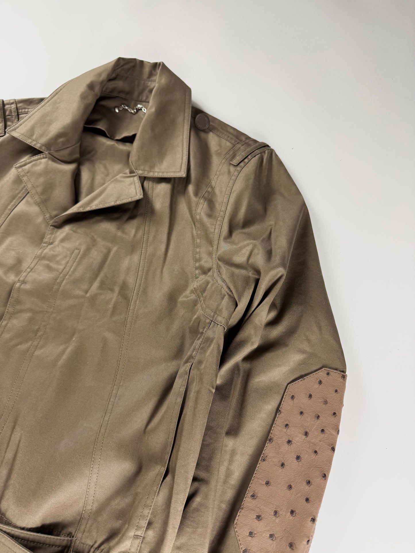Louis Vuitton Sample Safari Perfecto Exotic Ostrich Leather Jacket SS 2017 - M