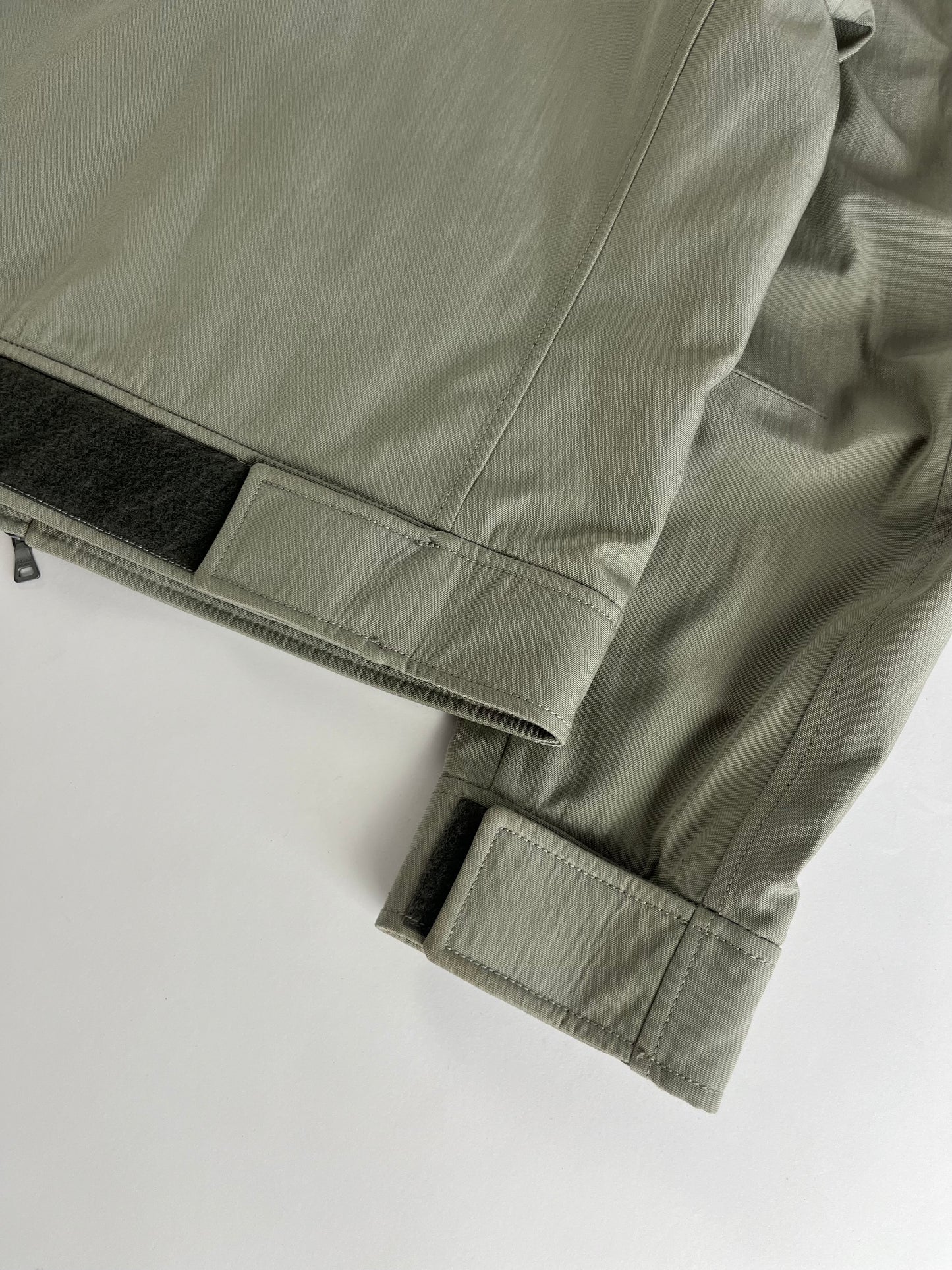 Prada Light Grey Modern Strapped Double Zip Nylon Moto Jacket SS 2000 - M