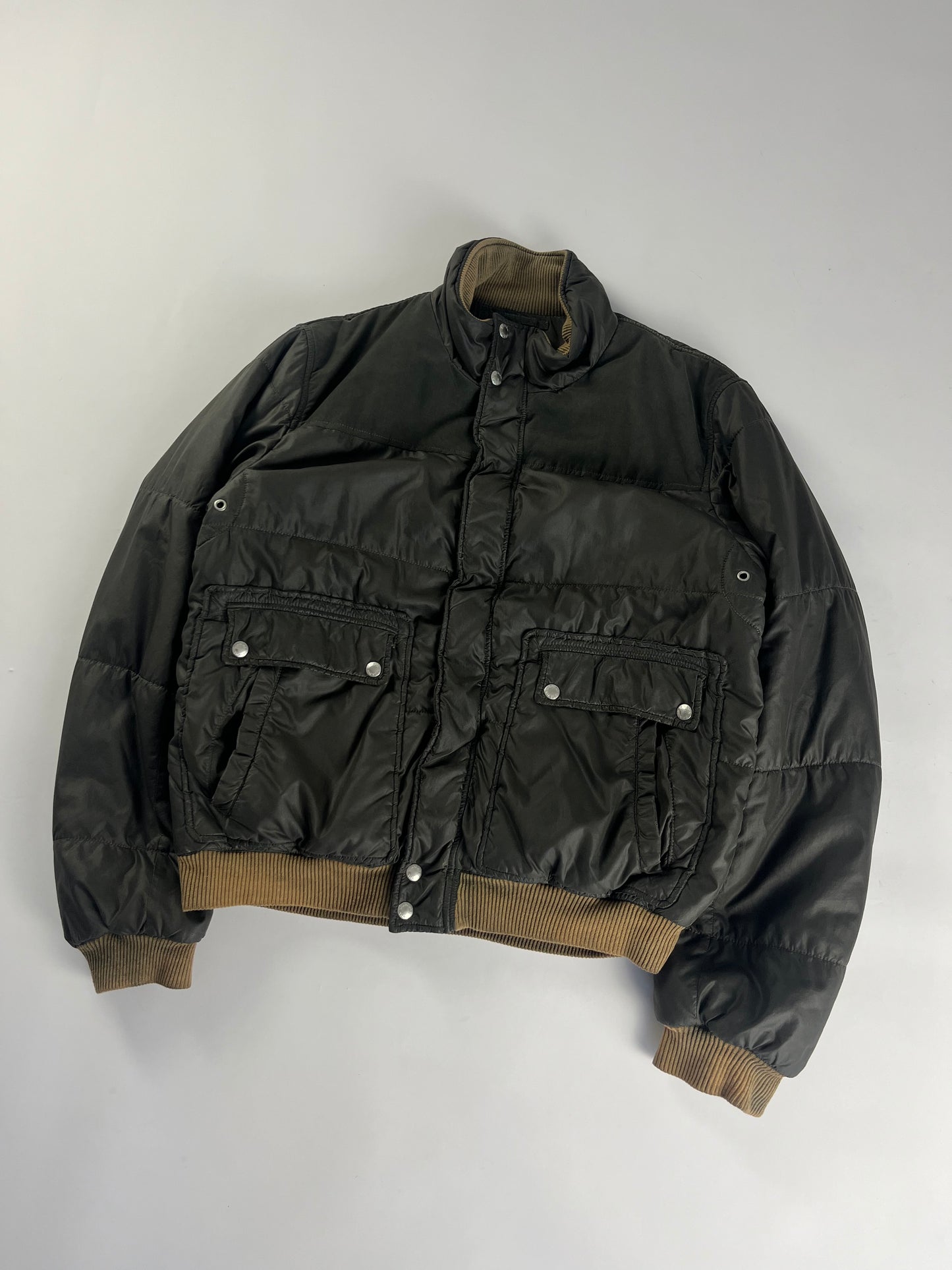 Prada Ribbed Trim Touch Puffer Down Jacket FW 2006 - L