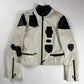 Louis Vuitton Sample White Leather Black Multi Patch Logo Badge Racer Jacket FW 2017 - S