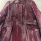Prada Wine Bordeaux Leather Belted Pony Hair Leather Coat FW 2000 - XS