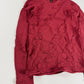 Louis Vuitton Dentelle Burgundy Red Distressed Lace Knit Crewneck Sweater FW 2016 - S