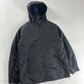 Prada Minimalist Black Nylon Double Zip Hooded Jacket 2000s - S