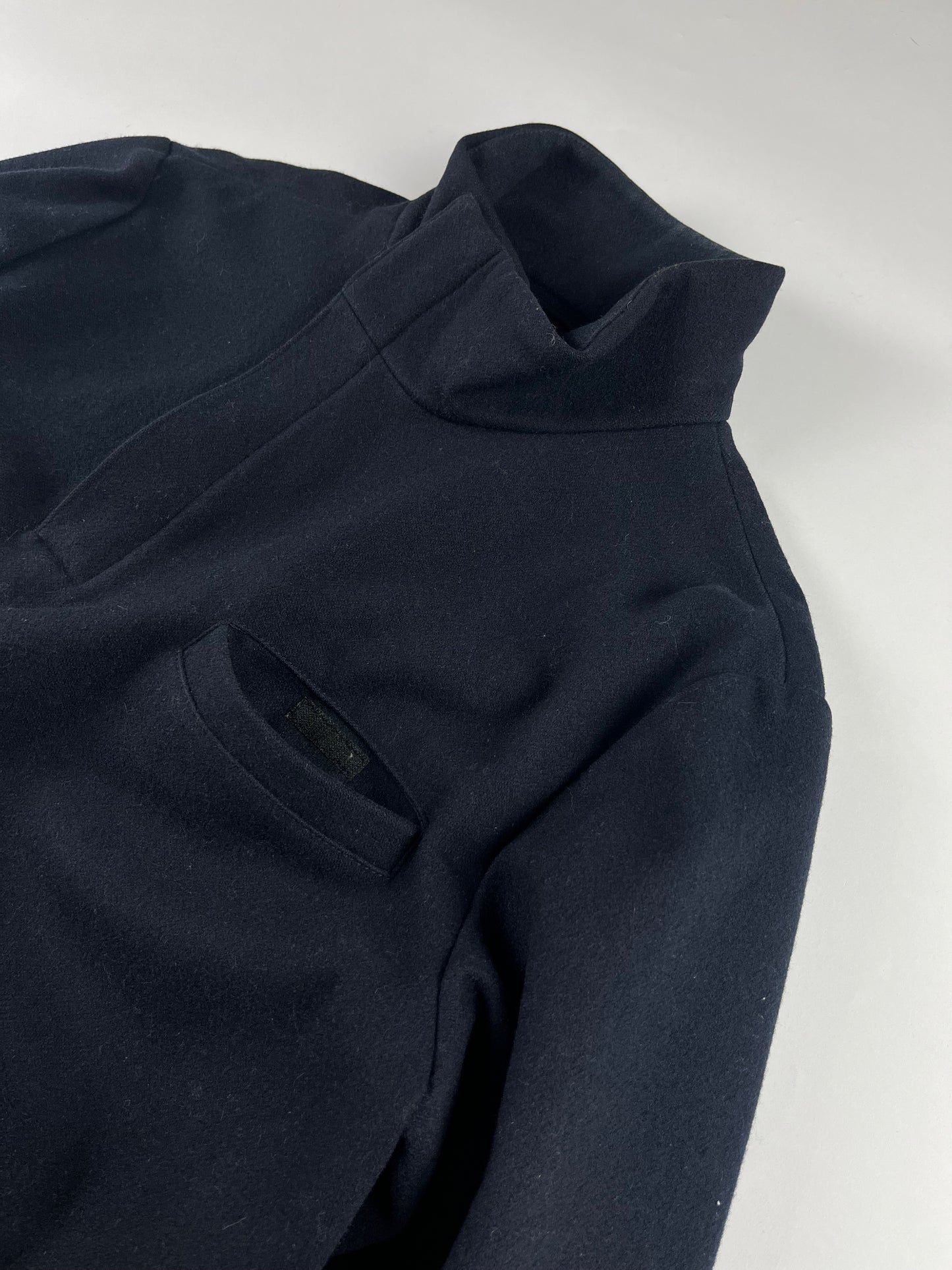 Prada Asymmetric Navy Half Zip Wool Jacket FW 1998 - S/M