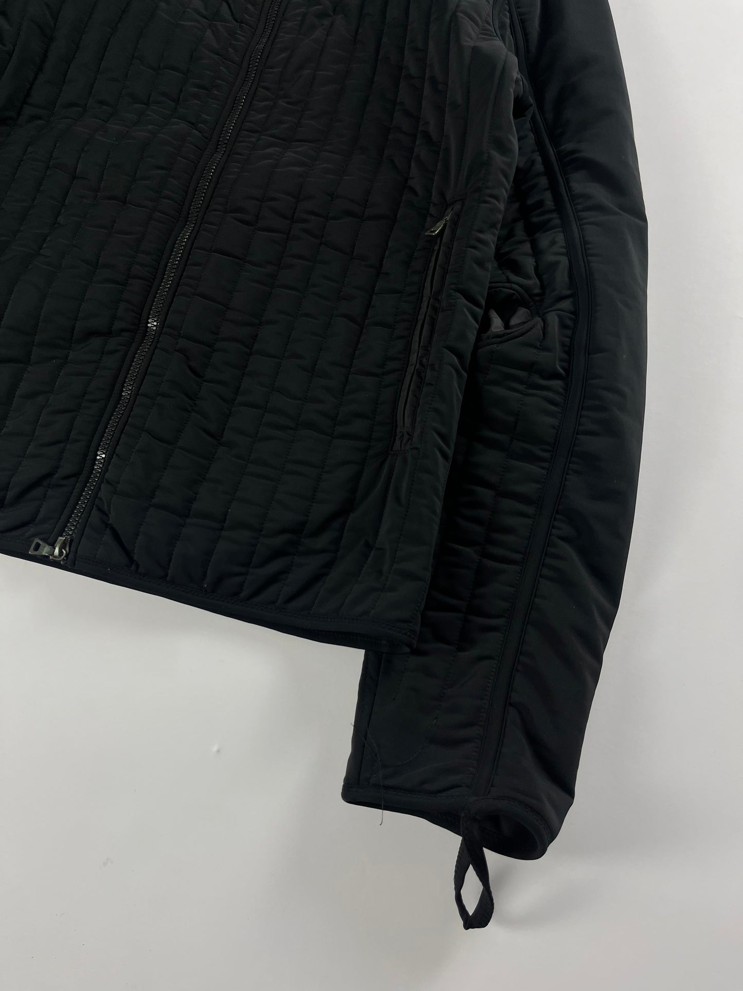 Prada Linea Rossa Black Straight Quilted Nylon Zipper Jacket FW 2001 - XL