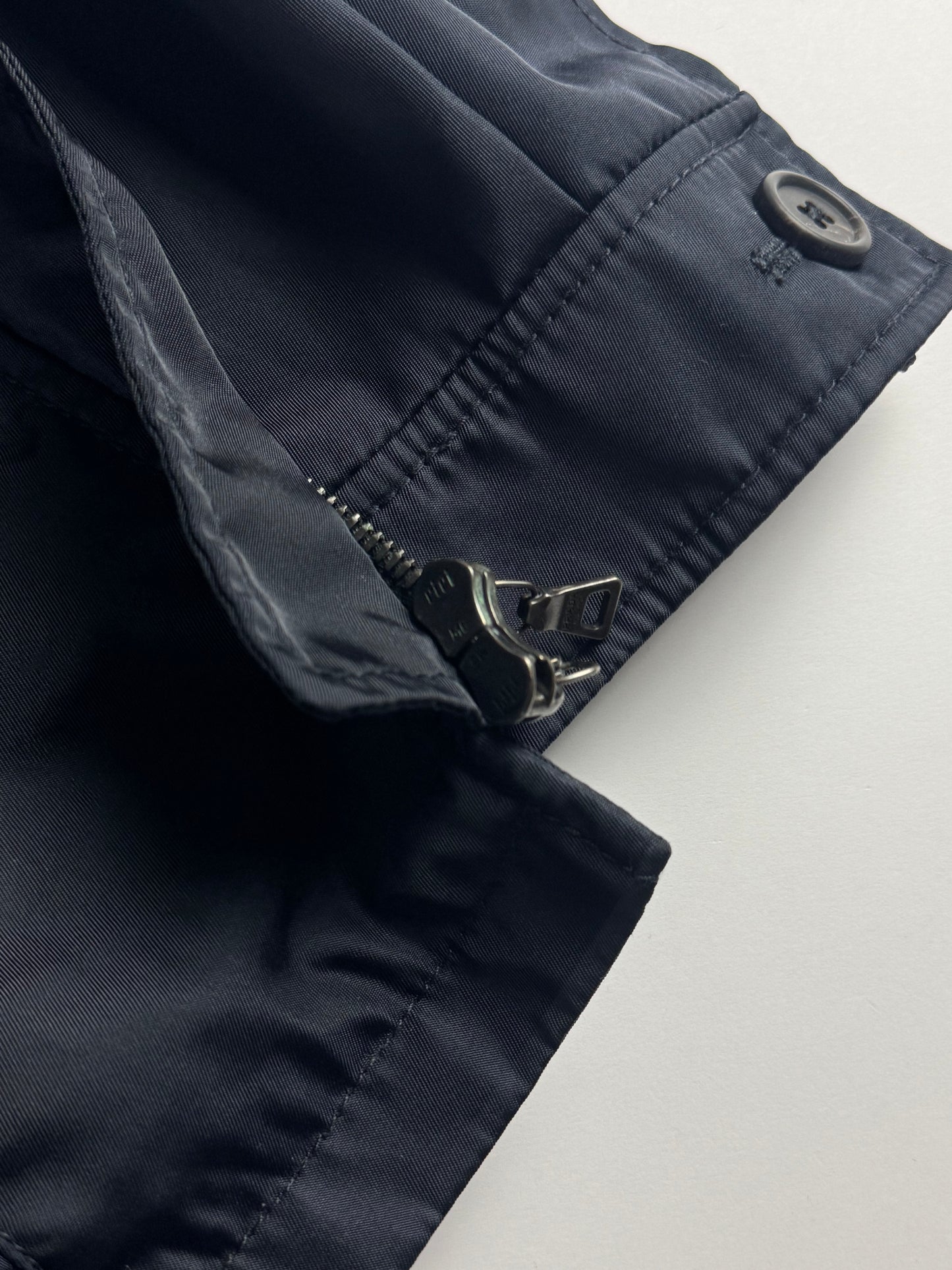 Prada Navy Double Zip Officer Minimalist Trucker Jacket FW 2011 - S