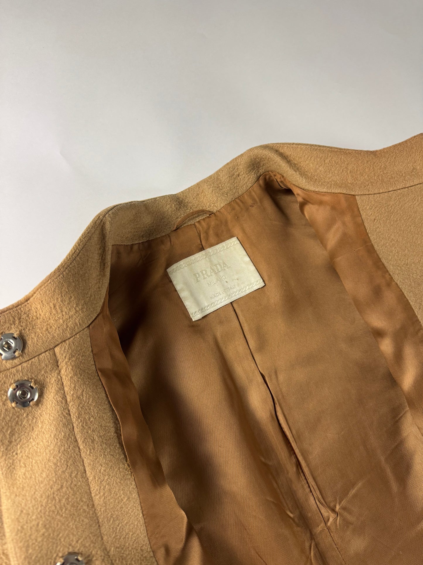 Prada Camel Wool Padded Elbows Coat FW 1999 - S