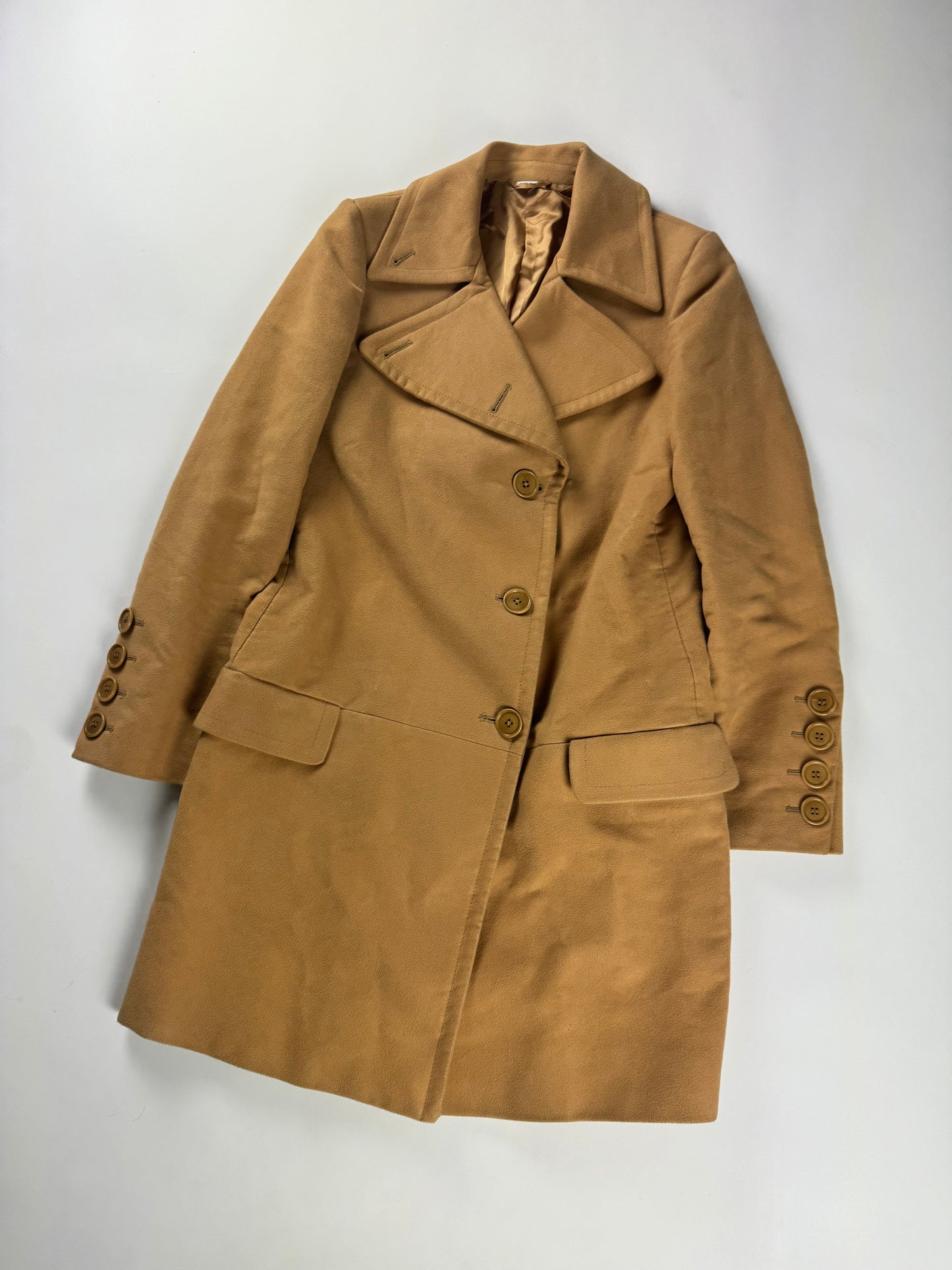 Helmut Lang Camel Double Breasted Coat FW 2001 - S