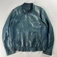 Prada Turquoise Blue Leather Motor Jacket FW 2014 - L/XL