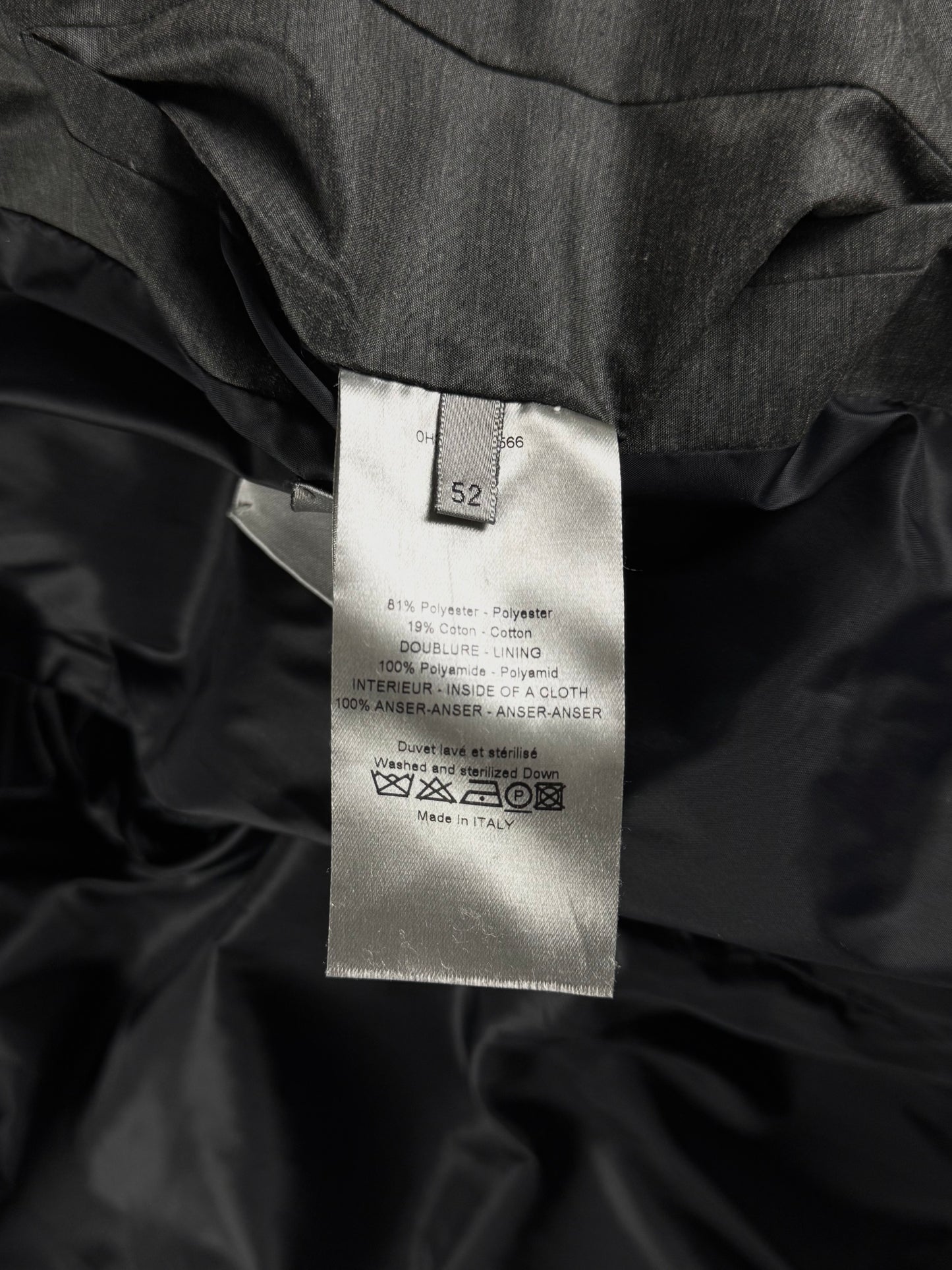 Dior Homme Grey Down Bomber  Funnel Neck Jacket FW 2010 - L