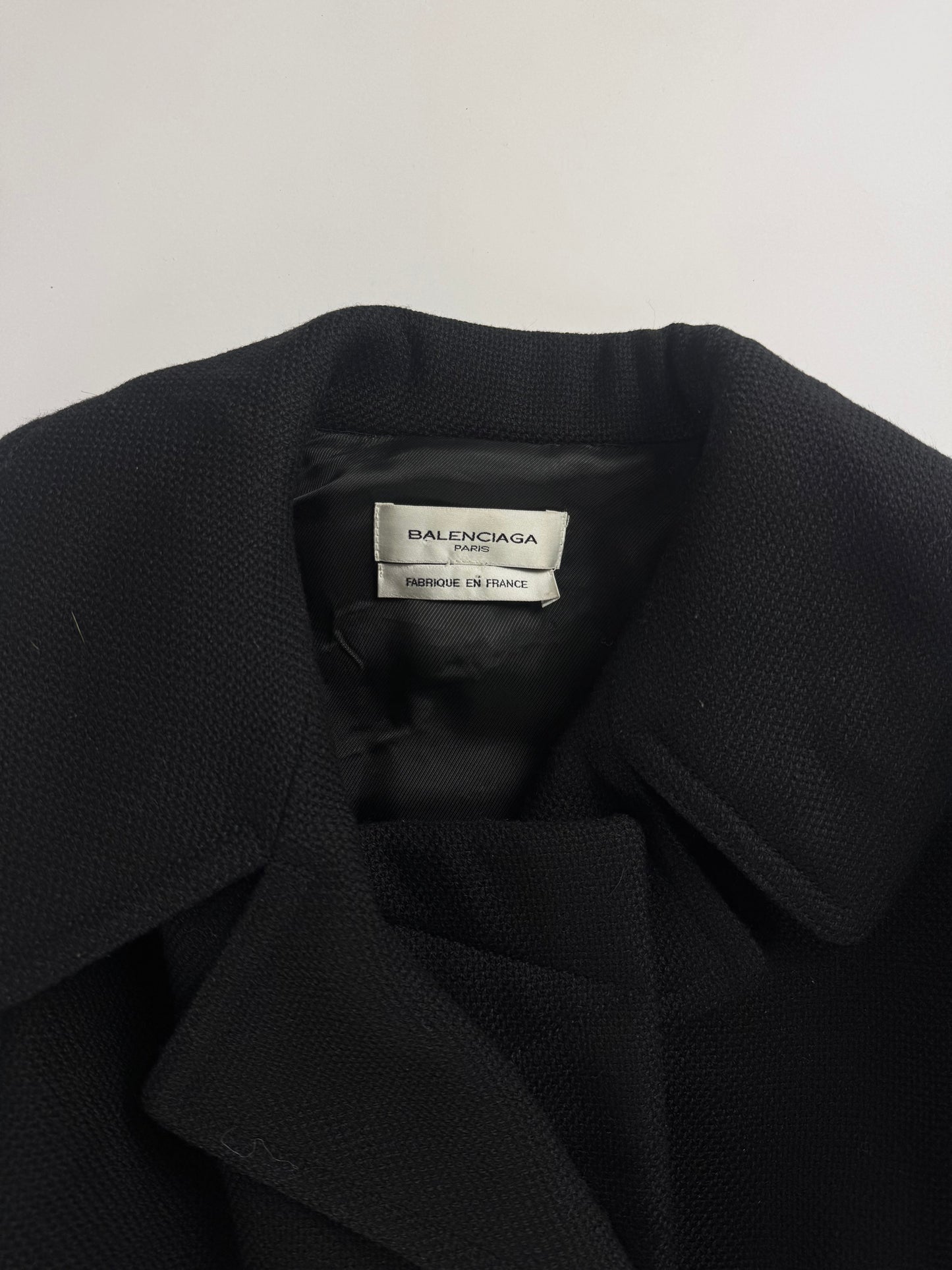 Balenciaga Dark Leather Sleeves Peplum Black Jacket FW 2002 - S