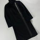 Gucci Black Leather Trimmed Asymmetric Zipper Coat FW 2001 - XS