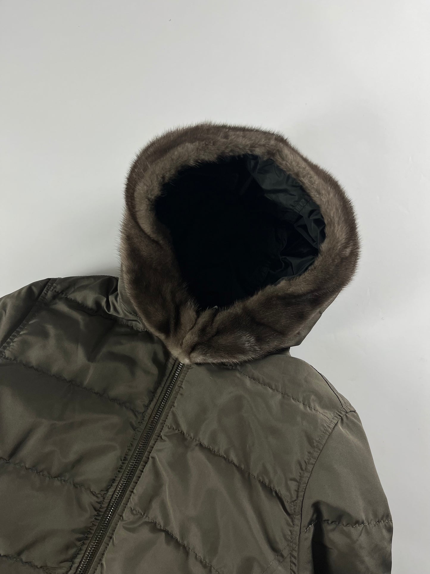 Prada Fur Hood Puffer Jacket - S