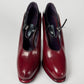 Prada Dipped Red Burgundy High Platform Mary Jane Round Toe Heels FW 2012 - 38 IT/38,5 EU