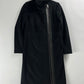 Gucci Black Leather Trimmed Asymmetric Zipper Coat FW 2001 - XS