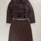 Prada Brown Elegant Cropped Belted Jacket Skirt Set FW 1996 - S