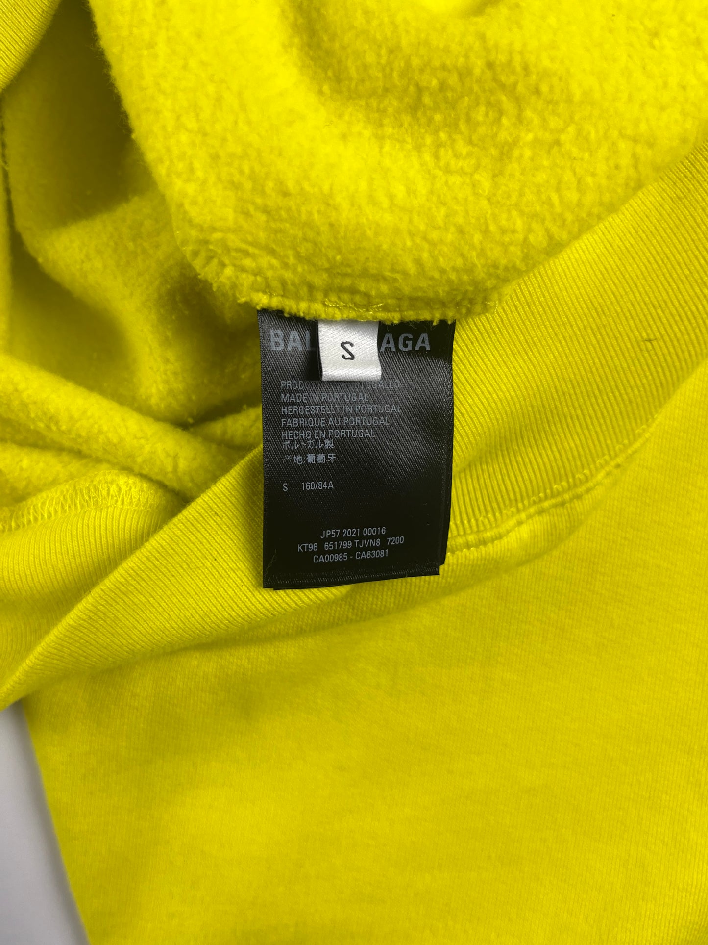 Balenciaga Faded Electric Yellow Oversized Hoodie FW 2021 - S