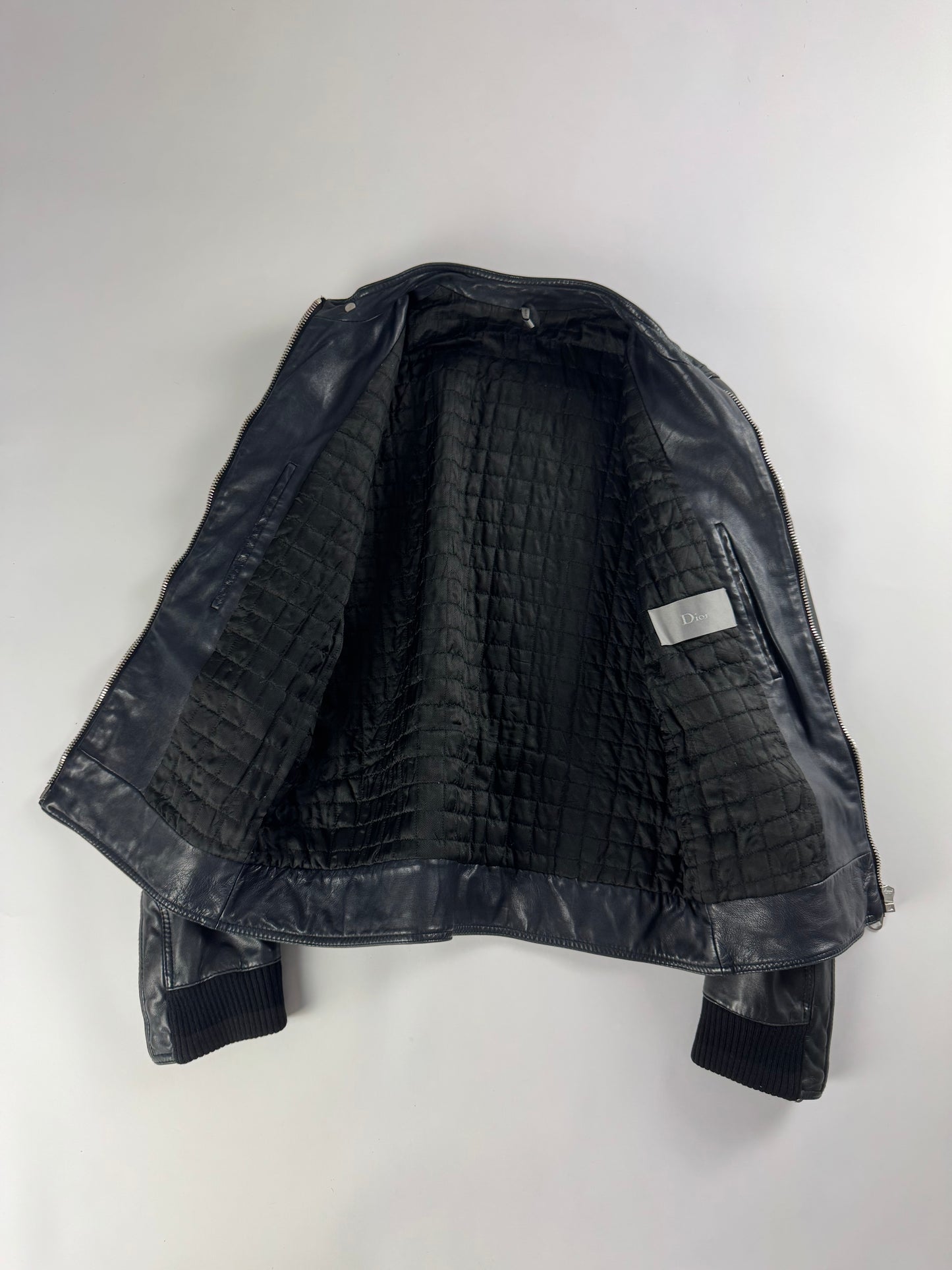 Dior Homme Napoleon Military Marine Leather Jacket FW 2008 - M