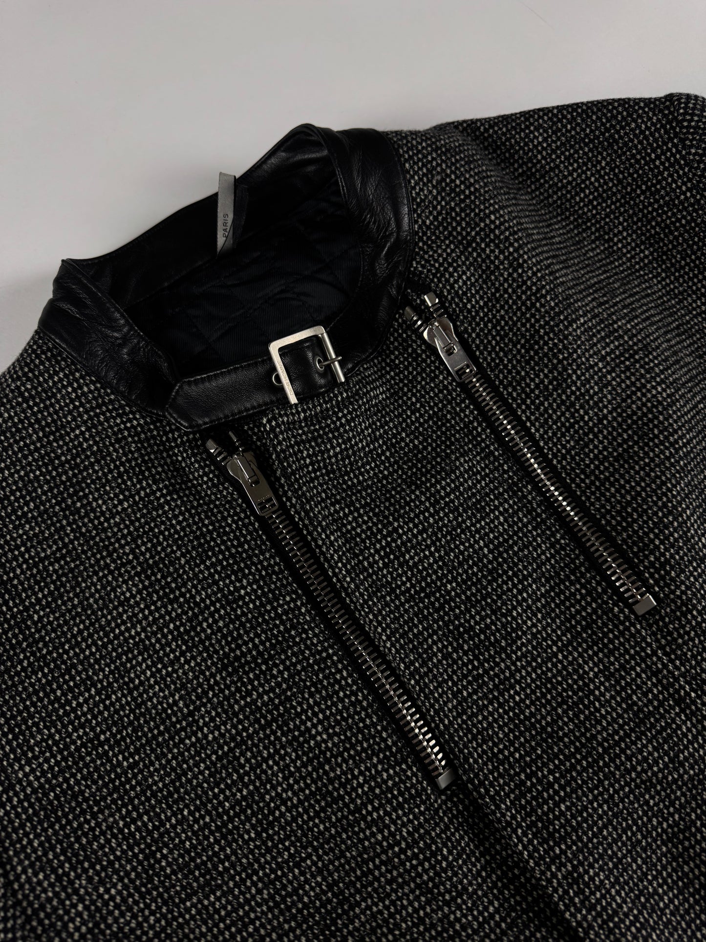 Dior Homme Wool Navigate Leather Belted Collar Bomber Jacket FW 2007 - L