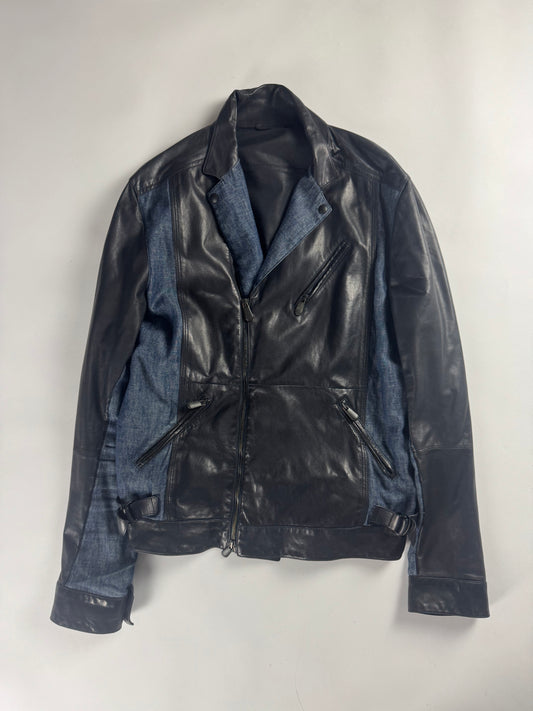 Bottega Veneta Denim Leather Perfecto Jacket SS 2012 - L