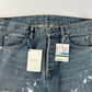 Balmain Sample Blue Painted Distressed Denim SS 2019 - 30 US